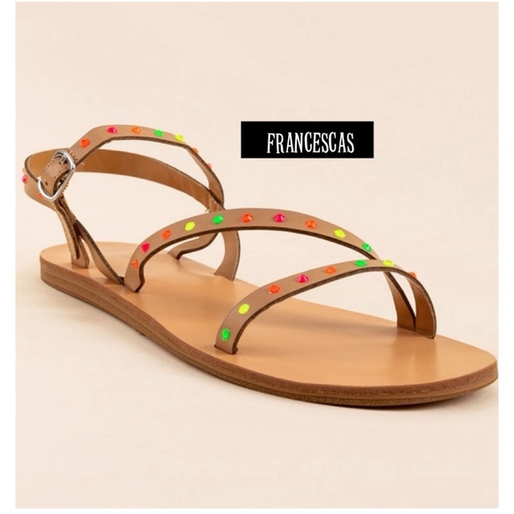 (53)New Francesca’s Indigo Rd Pobart Embellished Summer Sandals - Picture 1 of 7